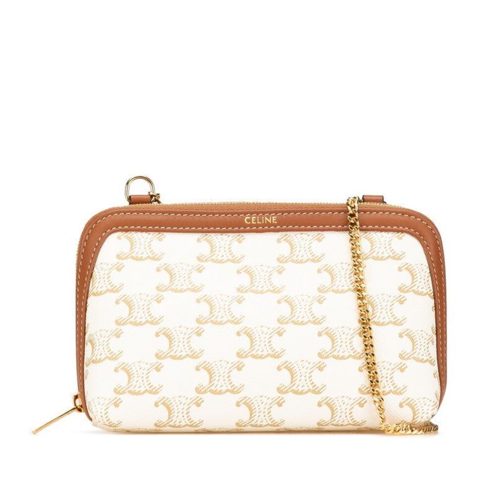 Celine PVC Leather Triomphe Chain Shoulder Bag - Picture 1 of 6